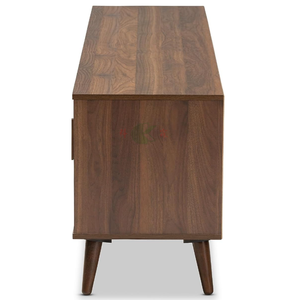 Meuble <span class=keywords><strong>TV</strong></span> moderne en <span class=keywords><strong>bois</strong></span> avec deux portes, blanc et marron - Product Image 5