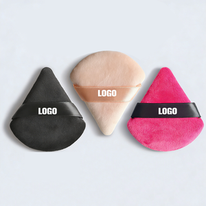 Logo personnalisé, 10 pièces, sans <span class=keywords><strong>alcool</strong></span>, multifonctionnel, utilisation humide/sèche, tampons de maquillage triangulaires en velours de coton - Product Image 2