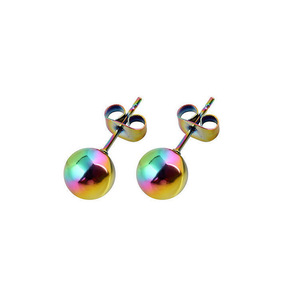 Stainless Steel Ball <b>Stud</b> Earrings 0.8x11mm Multiple Colors Fashion Jewelry <b>For</b> Women <b>Men</b> Piercing Earrings - Product Image 4