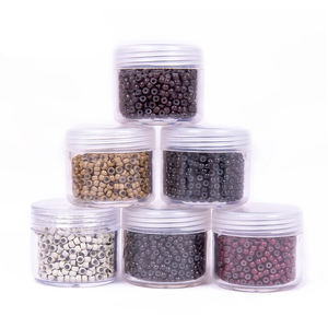 Soins capillaires magiques 1000/bouteille 5mm aluminium/cuivre perles Extensions outils <span class=keywords><strong>Micro</strong></span> anneaux avec Silicone <span class=keywords><strong>Micro</strong></span> anneaux <span class=keywords><strong>Tube</strong></span> pour perruques - Product Image 3