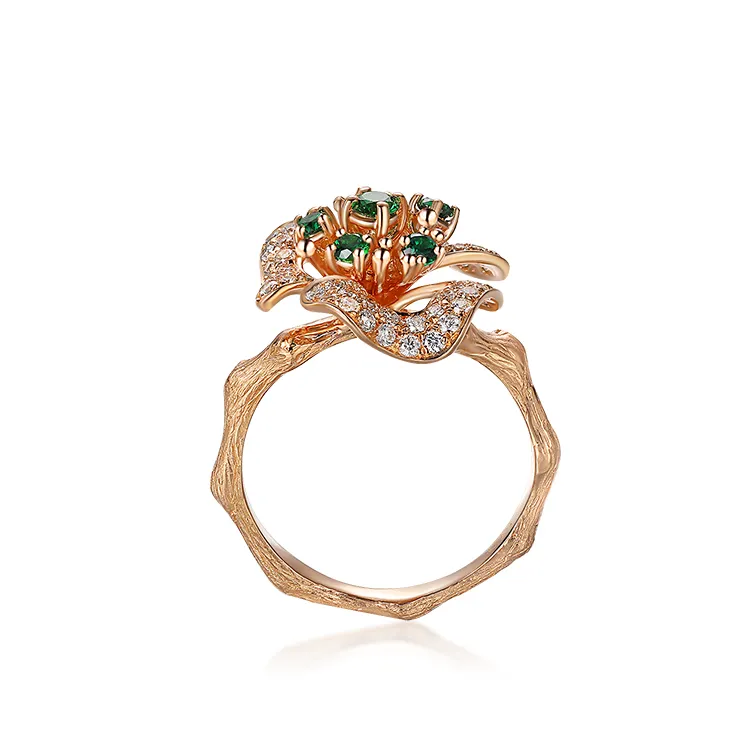 Women Jewelry Set Wholesale Diamond Engagement Sterling Silver Rose Quartz Gem Index Finger Rings