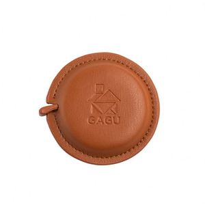 Round Shape Body PU Leather Tape Measure <b>Gift</b> 60inches 1.5meters Mini Portable Retractable Tape Measure with UV Printing Logo - Product Image 5
