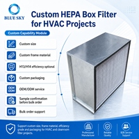 H13 HEPA Tiefgefalteter Box-Luftfilter 605x605x292mm (23,8x23,8x11,5 Zoll) Aluminiumrahmen für HVAC-Belüftungssysteme