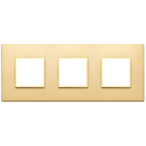 Satin Gold Plate Wall <b>Switch</b> 3 Gang 24mm Length 9.7cm Width 1.7cm Height - Product Image 1