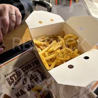 Boîte de papier frites personnalisées à emporter emballage bretzel snack chips crêpe chinoise gaufre pain sandwich pizza tranche cône boîtes