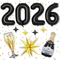 Kit de 11 ballons pour bouteille, 40 pouces, chiffres en aluminium à l'hélium QS-20261291, pour Fête du Nouvel An et Remise de Diplôme