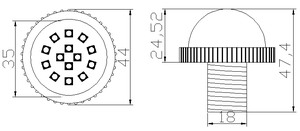 Werkseitig hergestellte programmier bare 35mm Dc24v Dc12v Karussell Unterhaltung Pixel Licht RGB Punkt Lichtquelle - Product Image 6