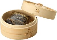Cuiseur vapeur en bambou écologique à 2 niveaux, compatible four, gaz et induction, pour légumes, fruits de mer, dim sum, raviolis, pain et œufs, 8 pouces
