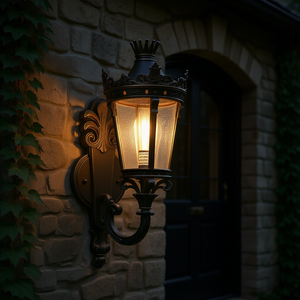 Lámpara de Pared Exterior Vintage de 21 Pulgadas de Alto con Corona Superior de Vidrio Transparente, Luminaria Exterior Impermeable de Metal y Aleación de Aluminio LED - Product Image 2