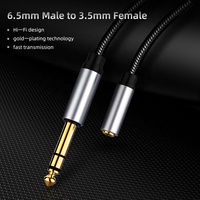 Câble adaptateur audio stéréo professionnel de haute qualité, jack 6,35 mm 6,5 mm TRS mâle vers jack 3,5 mm femelle, pour guitare