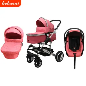 Belecoo/Cynebaby Thương Hiệu Xe Đẩy Em Bé 3 Trong 1 Bé Sản Phẩm Trẻ Em Pram Với EN1888 535-Q3 Linen Vải Kaki - Product Image 1
