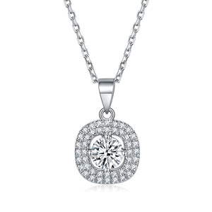 Conjunto de Joyería Nupcial de Plata 925 con Halo de Circonita Cúbica AAA, Conjunto de Collar, Pendientes y Anillo de Circonita Brillante para Novia y Damas de Honor - Product Image 2