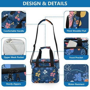 Hot Sale Custom Hibiscus Hawaiian Print Large Capacity <b>Waterproof</b> Nylon Fabric Insulated Cooler Bags Thermal Lunch <b>Box</b> for Adult - Product Image 3