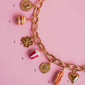 Collar con Colgante de Trébol de Cuatro Hojas y Corazón, Cadena Suelta DIY de Acero Inoxidable, Chapado al Vacío en Oro de 18K, de Moda - Product Image 4