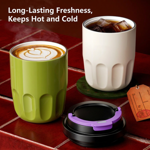 แก้วกาแฟเก็บความร้อน 320 มล. บุเซรามิกด้านใน แก้วสแตนเลสแบบพกพา แก้วเดินทาง สกรีนโลโก้ได้ - Product Image 4