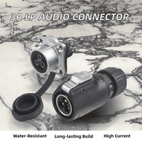 Câble audio étanche en cuivre 3P Connecteur femelle LP 3 broches Bornes IP68 pour connexions de fils