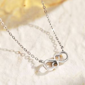 Collier pendentif Dylam en argent sterling 925 avec zircone 5A étincelante, symbole de l'infini double chiffre 8, en stock, sans MOQ - Product Image 6