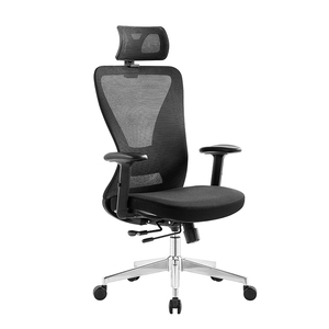 Chaise de bureau exécutive noire à dossier haut en maille Boss Executive avec support lombaire 2D, accoudoirs réglables, chaises ergonomiques - Product Image 5