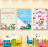 Décoration de salle de classe anglaise, décorations murales pour studio, autocollants muraux pour centre de formation maternelle, affiches en panneau KT