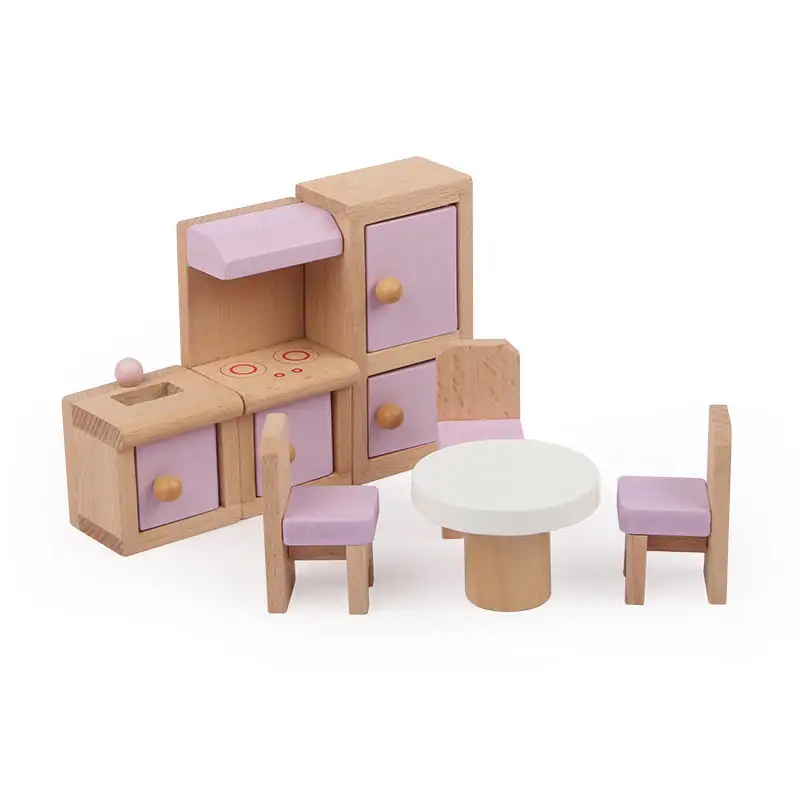 Holz Miniatur Puppenhaus Kits Möbel und Zubehör Spielzeug für Baby