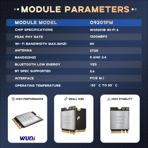 โมดูลอินเทอร์เฟซ Pcie M.2 O9201PM 3.3V IEEE802.11a/b/g/n/ac/ax BLE5.4 2.4G/5.8G UART โมดูลบลูทูธสำหรับแท็บเล็ต/โปรเจคเตอร์ - Product Image 3