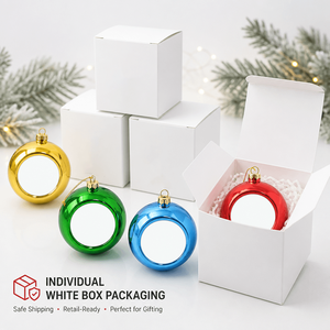 Boule décorative <span class=keywords><strong>en</strong></span> plastique vierge pour sublimation, pour la personnalisation <span class=keywords><strong>de</strong></span> décorations <span class=keywords><strong>de</strong></span> Noël et promotion, vente <span class=keywords><strong>en</strong></span> gros Topjlh - Product Image 5