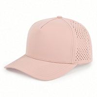 Casquette de baseball à 5 panneaux perforée personnalisée en gros, logo imperméable