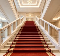 Tapis de luxe en nylon jacquard tufté, fabriqué à la machine, imprimé, résistant à l'eau, antidérapant, lavable, taille personnalisée pour hôtel et salle de banquet