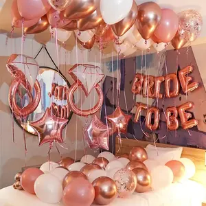 JYAO 69 adet folyo gelin düğün süslemeleri için balonlar Set olmak