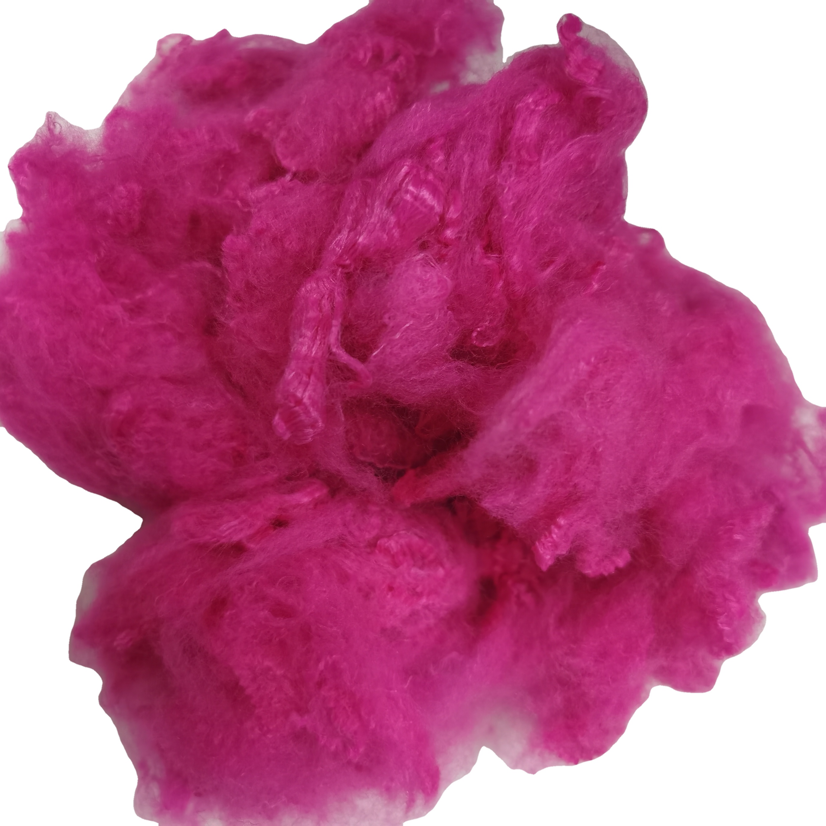GRS Certified WINE RED Polyester Fiber 3D25MM Used for Fur Fabrics.