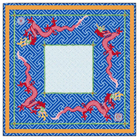 Tapis de mahjong romantique de style parisien 31,5x31,5 pouces, avec bordure florale aquarelle, pour soirée de jeu