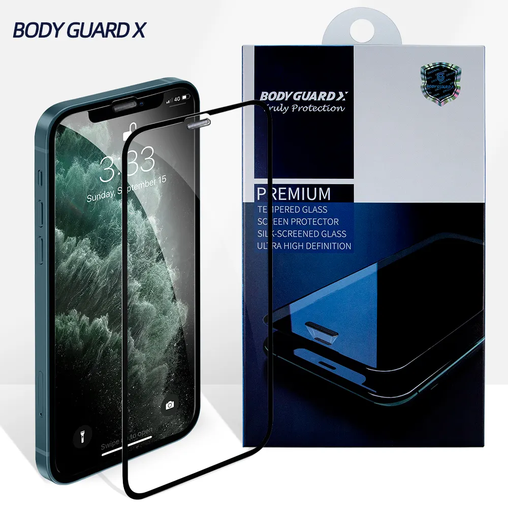 Bodyguard X Zijde-Afgeschermde Anti-Stof Gehard Glas Schermbeschermer Voor Iphone 15 14 13Promax Anti-Vingerafdruk Schermbeschermer
