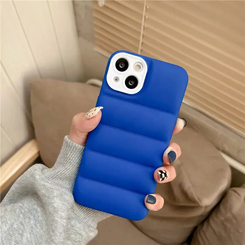 Stylish And Three-Dimensional Solid Color Wave Pattern Design phone case For IPhone 15 Silicone Case