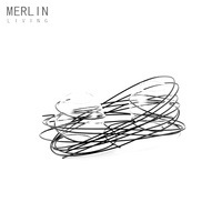 Merlin Living Novel Bougeoirs uniques Bougeoirs en verre de fer gris Ornement de bureau Décoration intérieure avec pot à bougie en métal