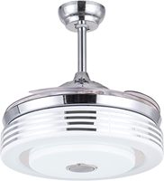 Ventilateur de plafond rétractable Bluetooth Morden 42'' avec lumières, télécommande/application, lumière LED RGB à intensité variable, 6 vitesses, pales réversibles