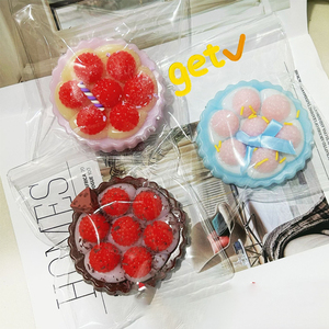Most Popular Colorful TPR Maltose Strawberry Cake Pressure Release Soft Pinch Decompression Toys for Kids <b>Boys</b> and Girls - Product Image 5