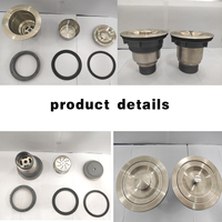 008S Égouttoir de cuisine moderne en acier inoxydable avec système de drainage de 3 pouces Corps en plastique PP et bouchon d'évier universel 110/114mm