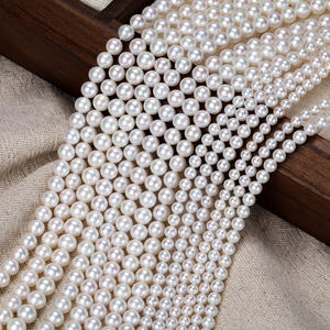 Perles d'eau douce naturelles rondes, fortes et brillantes, sans défaut, pour la fabrication de colliers semi-finis faits à la main, vente en gros par le fabricant - Product Image 2