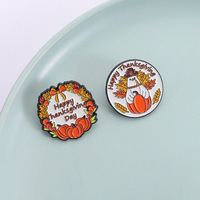 Usine En Gros Joyeux Thanksgiving Jour Émail Pin Creative Citrouille Turquie Épinglette Mignon Badge En Métal pour Sac À Dos Vêtements Chapeau