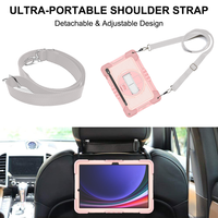 Étui de tablette robuste antichoc pour Samsung Galaxy Tab S9 avec béquille rotative à 360° et bandoulière pour une protection complète