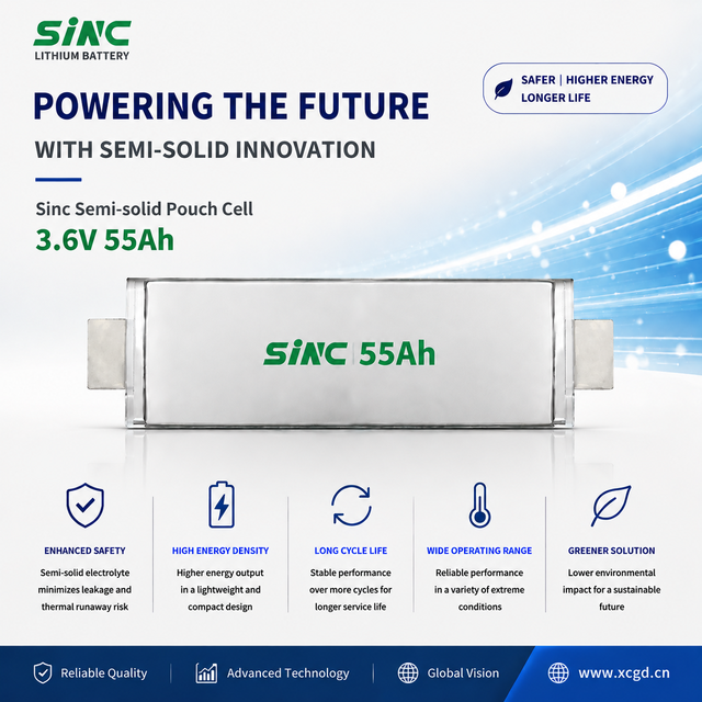 3.6V 55Ah LMFP Semi-Solid State Lithium Battery Cell Ultra Safety High Energy Density 2000+ Cycles For Electric Vehicles