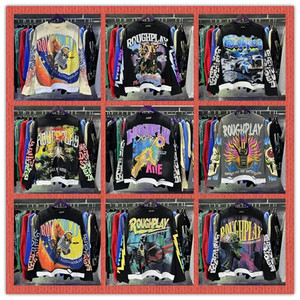 Camiseta de manga corta para hombre con estampado de calavera retro, estilo RoughPlay, con incrustaciones de piedras, lavada, rasgada y con patchwork, de moda americana transfronteriza. - Product Image 2