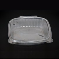 Contenants jetables PTPACK pour produits traiteur avec couvercles à charnière, en plastique PET transparent