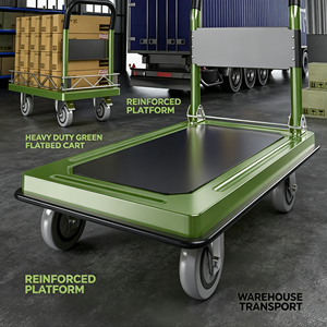 Platform Truck 1000 Lb Capacity Steel Deck Swivel Casters Rocker Design Heavy Duty Platform Cart With Wheels New Arrival - Product Image 3