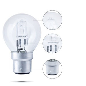 Bombilla Halógena de Luz Cálida G45 B22d 28W Transparente Redonda Pequeña B22 - Product Image 4