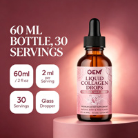 Gouttes de collagène liquide 60 ml, complément de collagène beauté pour la peau, les cheveux, les ongles et le soutien des articulations
