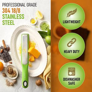 Set di utensili da cucina per Chef primavera professionale 10 \ "scatola Premium in acciaio inossidabile grattugia per formaggio parmigiano limone Zester (grattugia Fine)