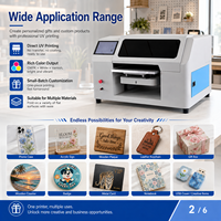 Printer UV Flatbed Otomatis A4 dengan Print Head DX7, CMYK, Putih, Varnish, Pencetakan Kartu Multiwarna untuk Kustomisasi Permukaan Datar