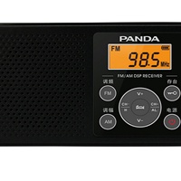 PANDA Brandneuer Kleiner Schwarzer Kurzwellen-Empfänger Tragbares AM/FM/ATS-Radio mit Hintergrundbeleuchteter LCD-Anzeige Kopfhörerbuchse Aufladbares Digitalradio