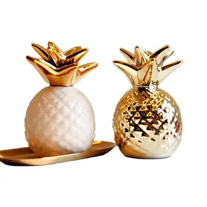 K&B high home decor ceramic art & craft pineapple saving bank home accessories decoration